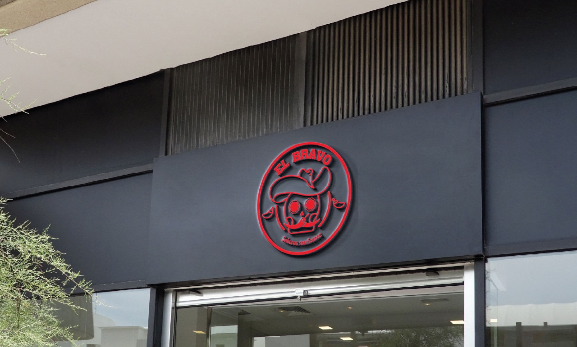 El Bravo logo sign on the restaurant facade